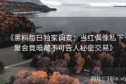《黑料每日独家调查：当红偶像私下聚会竟暗藏不可告人秘密交易》