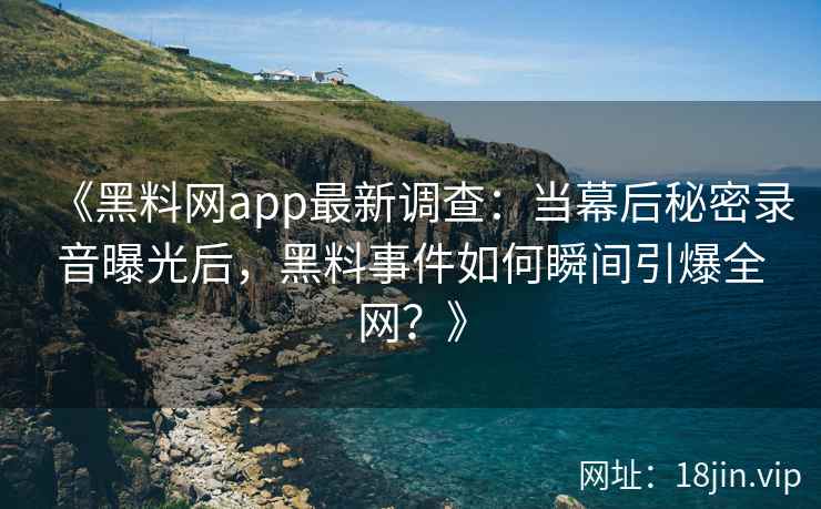 《黑料网app最新调查：当幕后秘密录音曝光后，黑料事件如何瞬间引爆全网？》